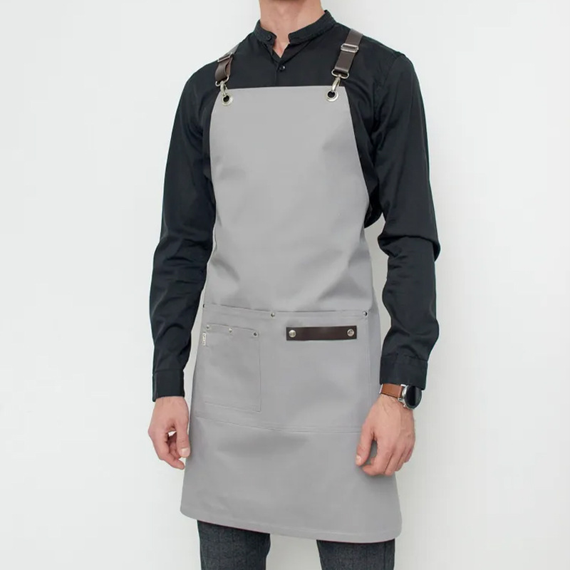 Transfronterizo Amazon poliéster lona delantal personalizado logotipo leche tienda de té cafetería ropa de trabajo cocina delantal impermeable