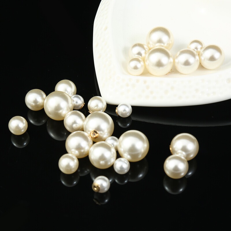 Abs Imitation Pearl Bullet Earplugs Ear Studs Loose Beads DIY Earrings Brooch Accessories Jewelry Parts Pearl Elements