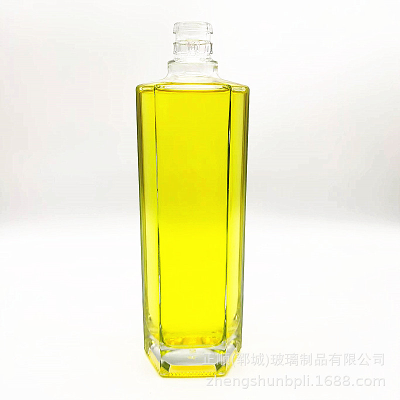 白酒瓶厂家 500ml透明玻璃酒瓶 烤花白酒瓶 密封自酿一斤装空酒瓶