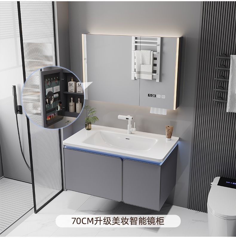 New minimalist bathroom cabinet, ceramic integrated basin bathroom cabinet, combined bathroom washbasin, new ceramic washbasin cabinet undefined