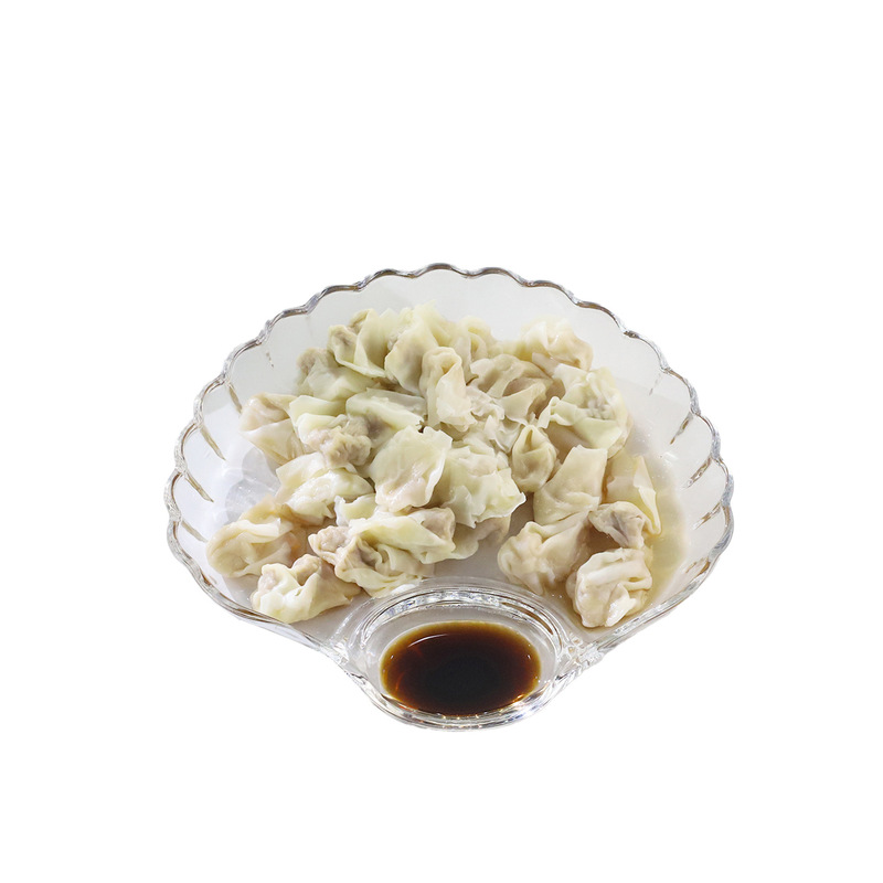 创意玻璃家用饺子盘带醋碟小吃零食水果盘小吃盘扇贝壳分餐盘礼品|undefined