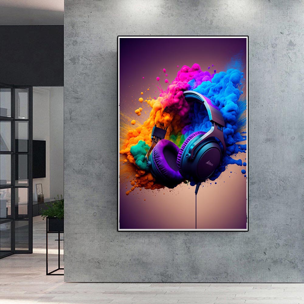 AliExpress Juegos de venta calientes transfronterizos sin marco cartel lienzo acuarela pintura de arte colgar pintura decoración de sala de estar