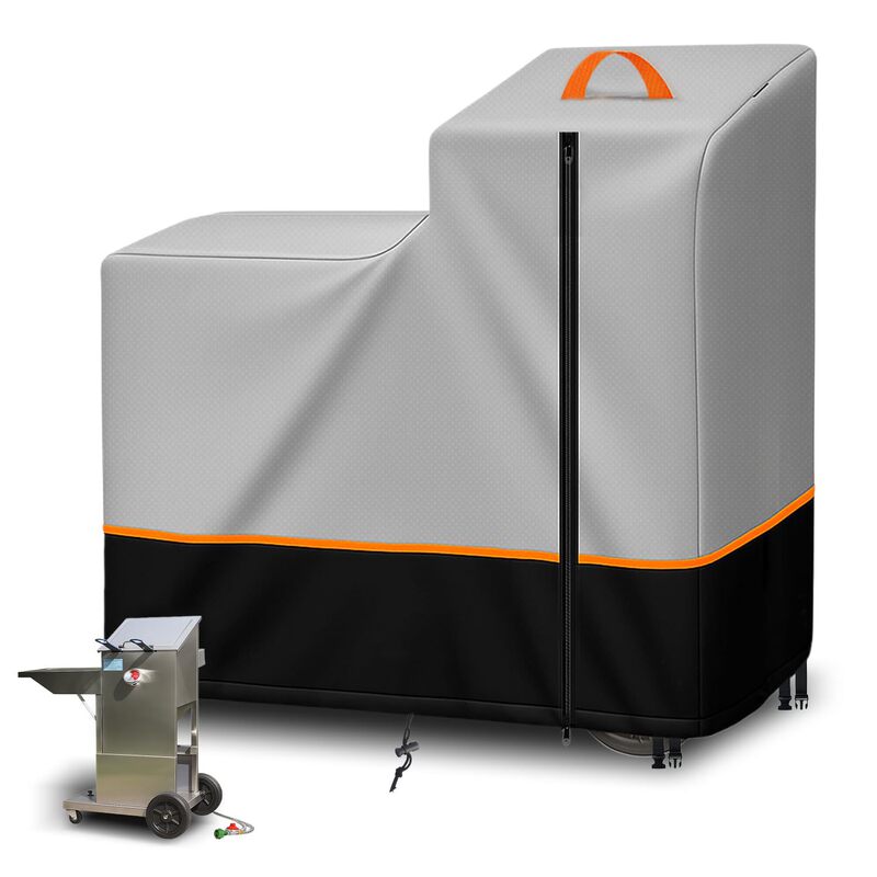 Heavy-Duty 420D Oxford Cloth Sunshade Cover for Frying Pan, Cart Frying Pan Dust Cover, Patio Backyard Frying Pan Storage Cover