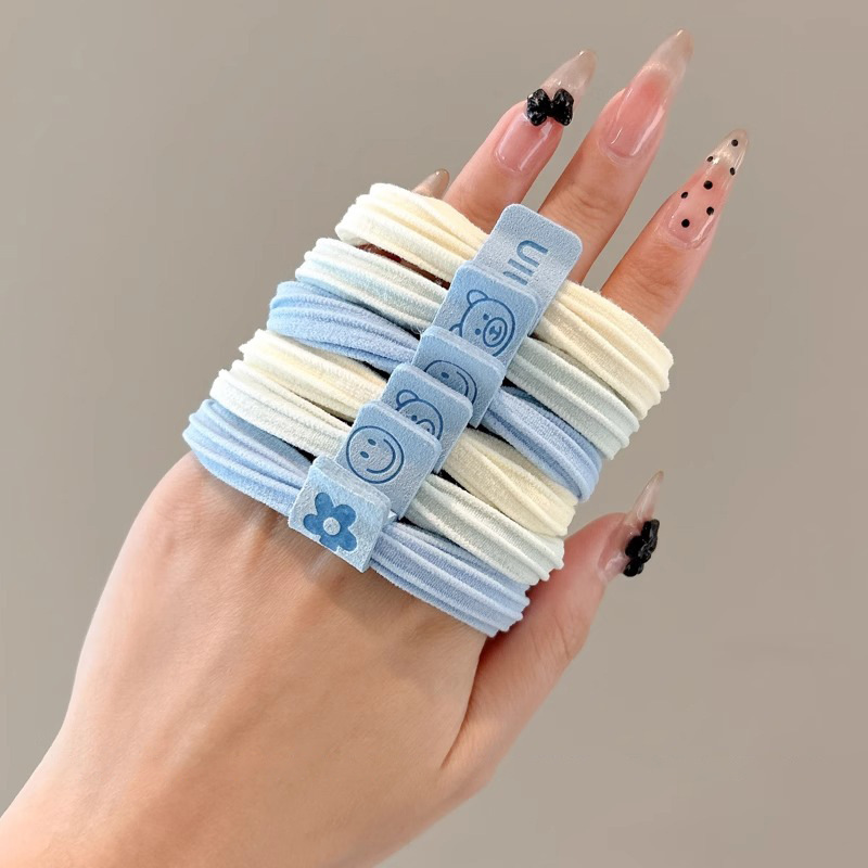 Klein azul oso anillo de cabello cola de caballo alta no colapsar correa de correa de cabello de alta altura elástica duradera atada cabello tocado de cabello