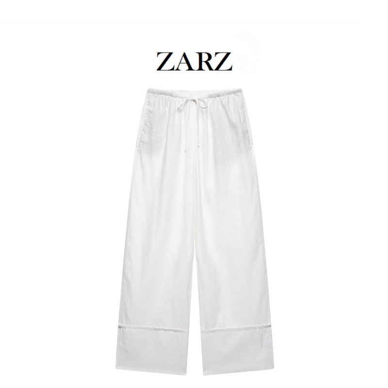 ZARZ homemade European and American style new women's classic Joker pure linen wide leg pants 4786/091/700