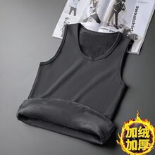 加绒加厚保暖无袖T恤内穿打底汗衫秋冬季马甲冬天坎肩修身背心男