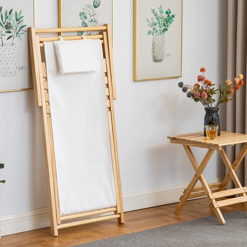 Wholesale Manufacturer Outdoor Beach Chairs Wooden Folding Leisure Chairs Adult Chairs Nap Chairs Lounge Chairs Canvas Chairs Balcony Chairs