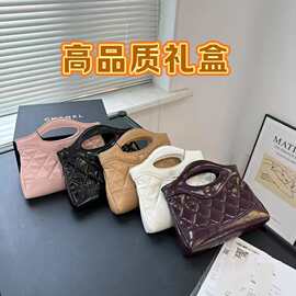 春夏季2025新款包包31bag迷你菱格小香风手机真皮单肩斜挎手提包