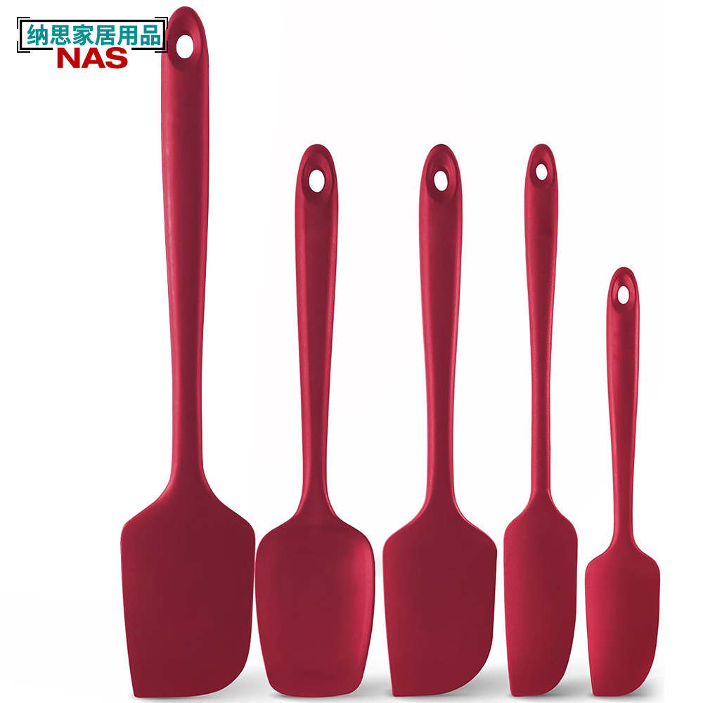 High Temperature Resistant Integrated Silicone Spatula Food Grade Cream Spatula Set Jam Cake Spatula Baking Utensils