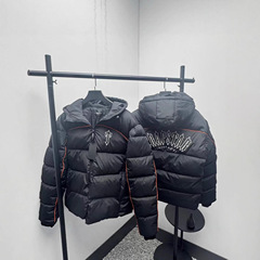 跨境外贸TRAPSTAR冬季加厚防风防水男士复古潮牌刺绣拉筋连帽棉服
