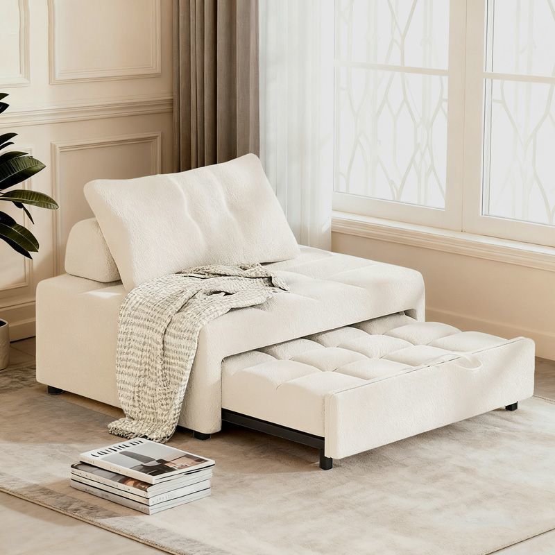 Double Sofa Bed Folding Single Dual-Purpose Cream Small Apartment Living Room Dual-Purpose Multi-Functional Pull-Out Sofa Bed