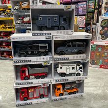 海泰仿真跑车露营车消防翻斗玩具惯性运输车模型男孩早教功能益智