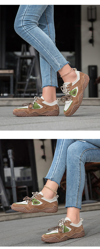 Giày thể thao unisex cỡ lớn da thật mũi tròn, đế bệt, dây thun, phong cách năng động — 6887 màu cát, 6887 nâu, 6887 rượu vang đỏ chi tiết 19
