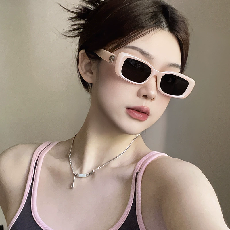 Маленькие очки квадратной формы, розовые очки dopamine hot girl, поляризационные, анти-UV, защита от близорукости, для женщин с круглым лицом