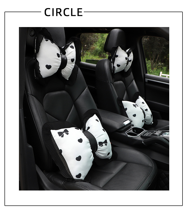 Love wave point car headrest cotton cloth printing car comfort pillow neck pillow goddess car interior products