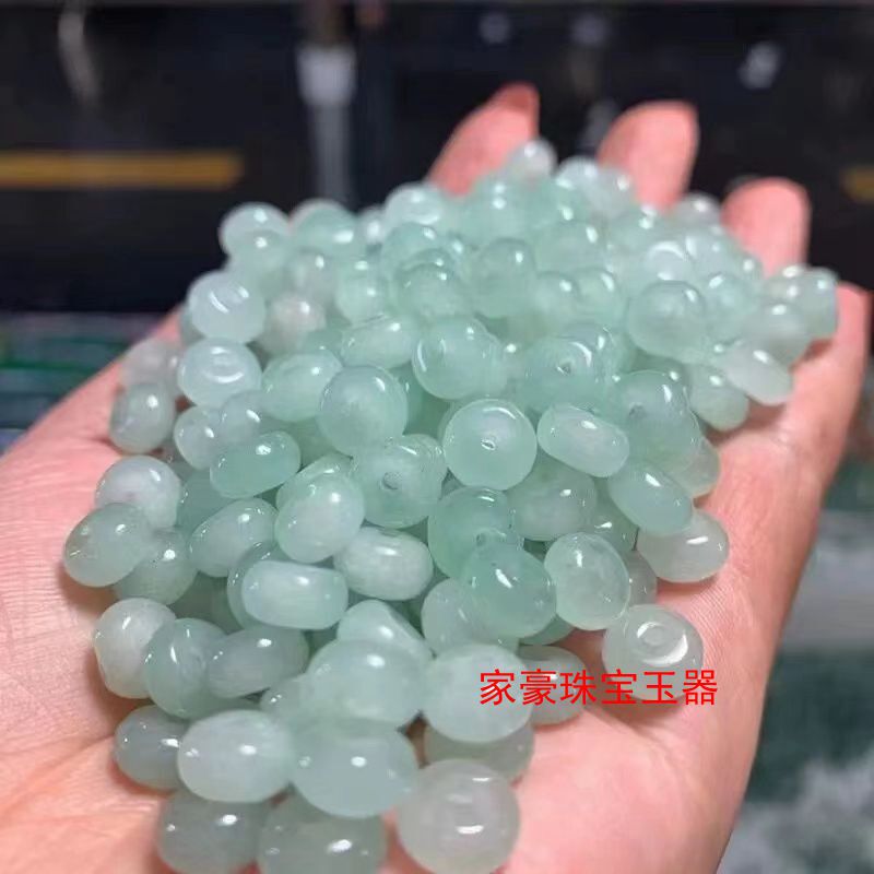 翠玉色玉珠普通氷種そろばん珠8m平安ボタンdiy編組石英岩質玉散珠|undefined