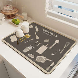 餐具硅藻泥厨房沥水垫碗盘餐垫控水垫吧台垫桌面茶杯垫台面吸水垫