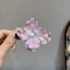 Oil painting pink flower edge clip (AA3535)