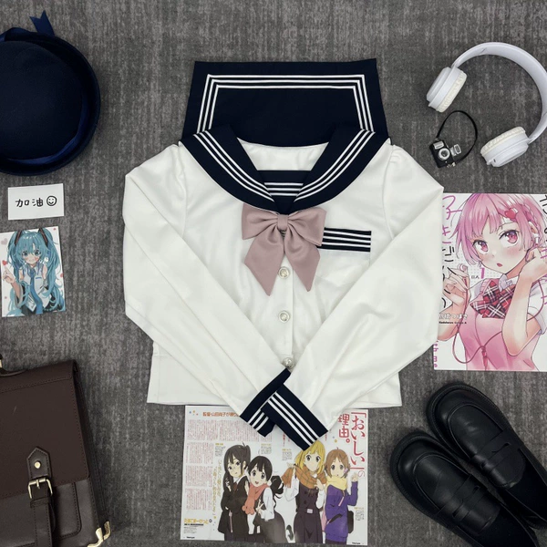 Brace, long-sleeve, bow tie, puff sleeves
