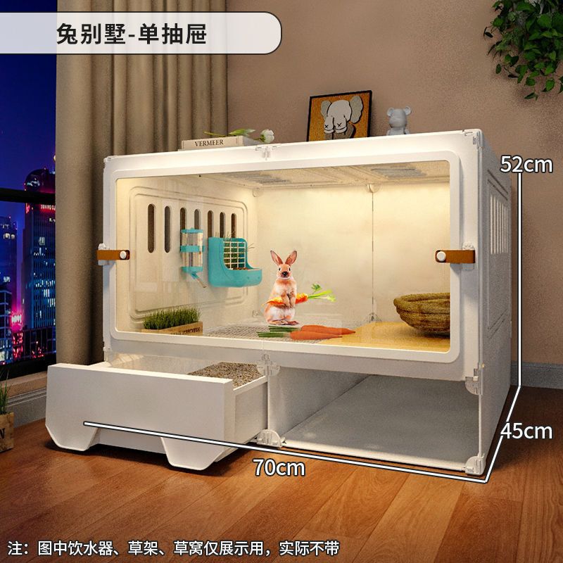 全景兔子笼子家用大号带厕所清粪防喷尿兔别墅冬天室内兔窝|undefined