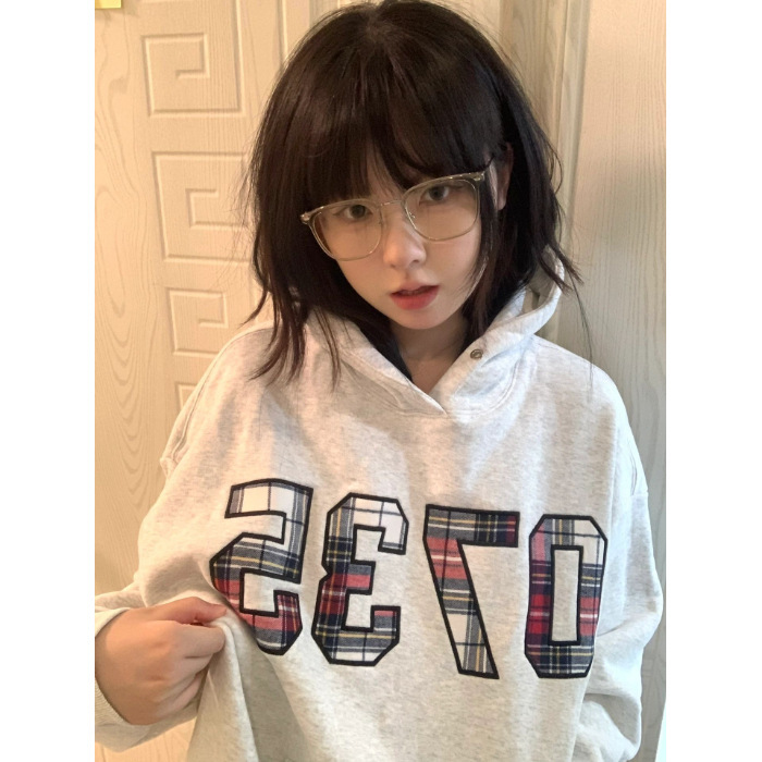 连帽卫衣女国潮美式oversize情侣学生宽松秋冬新款加绒加厚上衣服|undefined
