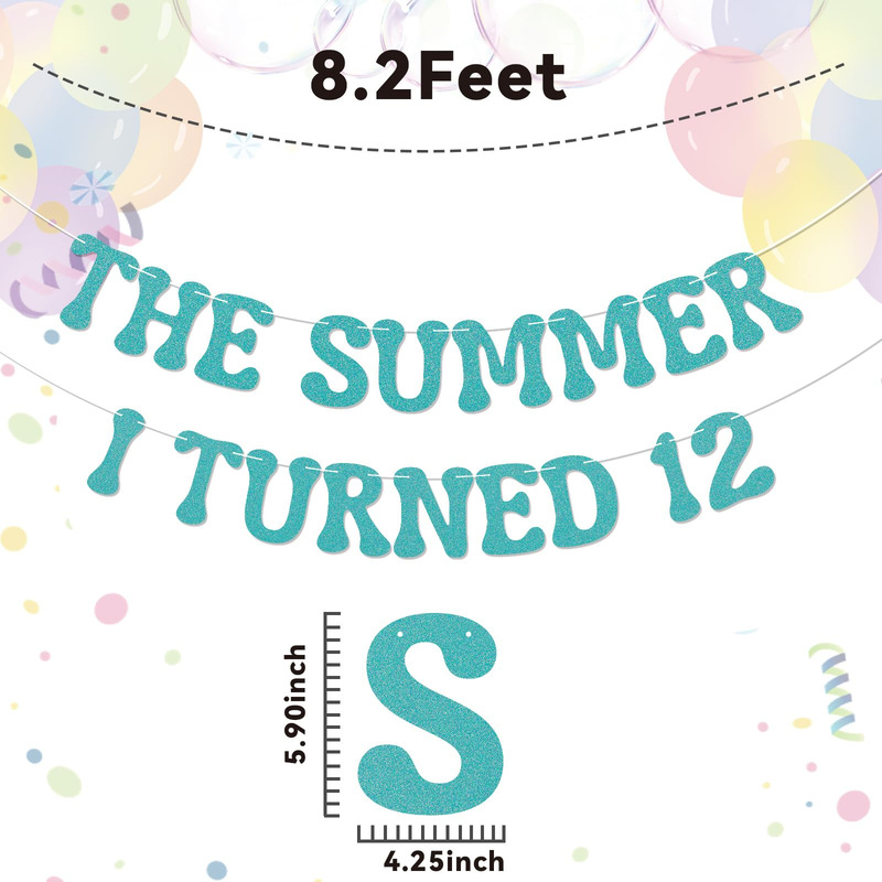 亚马逊thesummeriturned13金葱纸拉旗生日布置装饰品横幅拉花闪粉|undefined