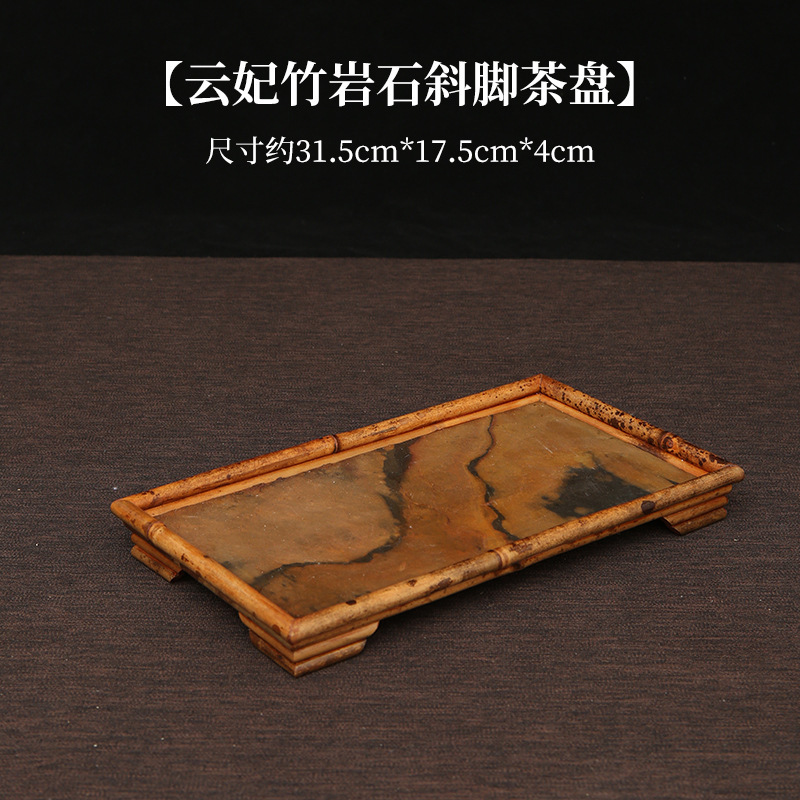Hecho a mano gran pintura Yunfei roca oblicua pie burbuja seca bandeja de té Buda vientre cuadrado olla estante