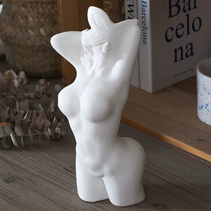White Ceramic Human-shaped Vase with Modern Simple Design for Home Decorations and Gifts