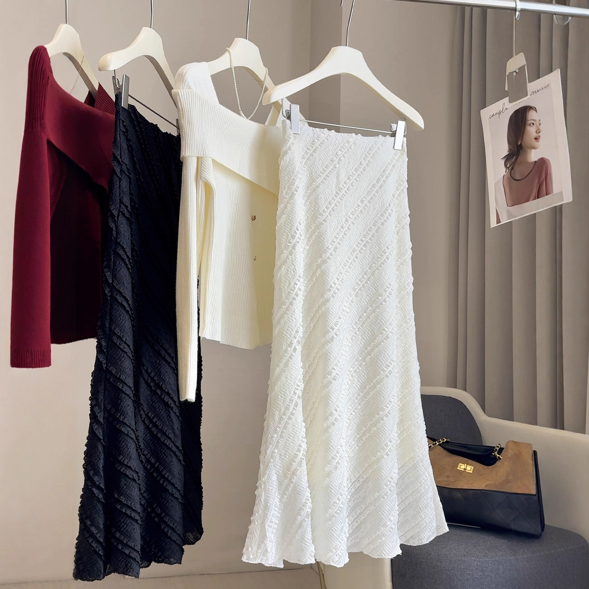 French Lace Splicing Skirt 2025 Autumn and Winter New Elegant Mid-Length High-Waist Slim Fishtail Skirt for Women