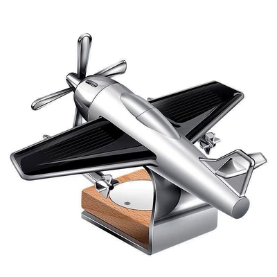 Solar rotating car plane aromatherapy wholesale creative helicopter car aromatherapy car perfume ornaments (Car Perfume Aromatherapy) - silver-body