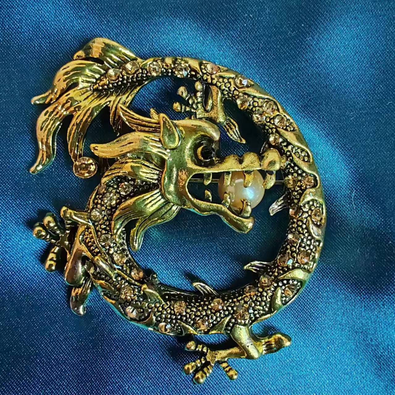 Chinoiserie Cool Style Dragon Alloy Plating Unisex Brooches display picture 16