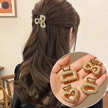 跨境韩版精致小抓夹女侧边刘海夹心形蝴蝶结发夹高级感发饰百搭
