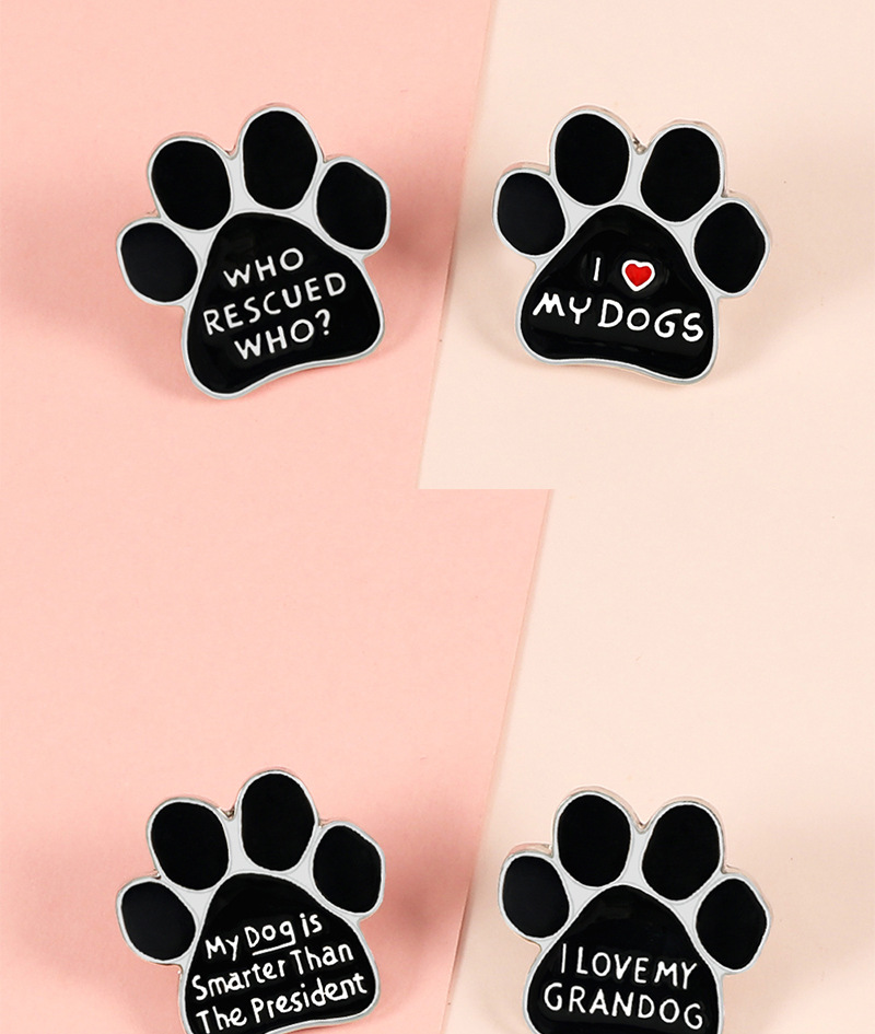 10g Weight Brooches Classification Holiday, Daily Occasion Alloy Material Letter, Paw Print Pattern Unisex Gender Enamel Design Cartoon Style Style Cartoon Style Pin Letter Paw Print Alloy Enamel Unisex Brooches 4
