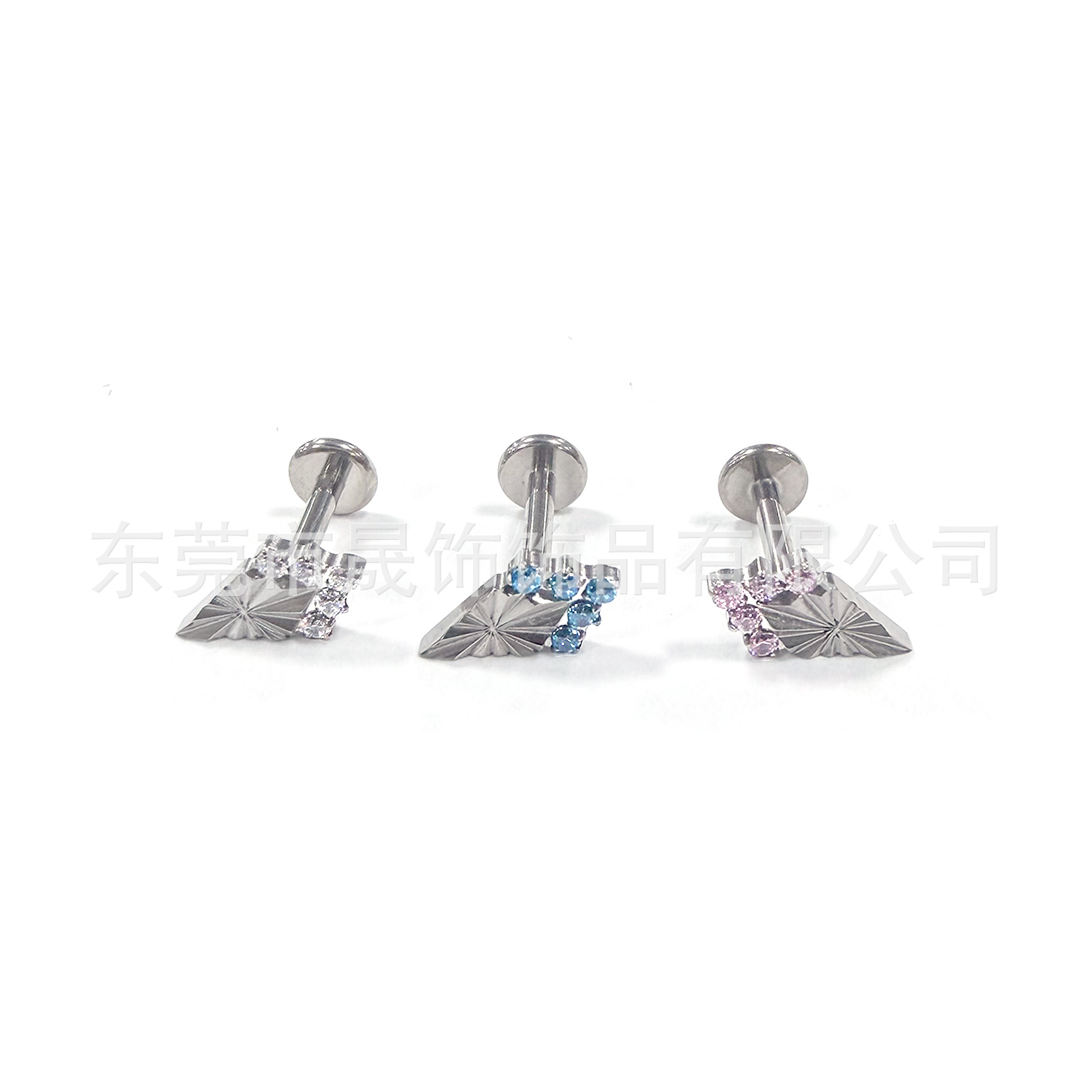 F136 Titanium Alloy 压 Flower 菱 Ear Stud Studded 5A Cubic Zirconia Helix Cartilage Stud G23 Titanium Internal Thread Piercing Jewelry