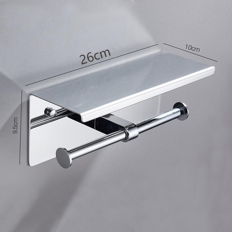 Caja de papel de baño gris de pistola 304 acero inoxidable sin perforación estante de toallas de inodoro estante de papel de inodoro