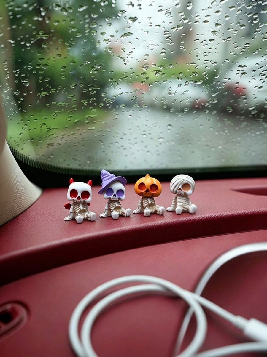 Mini Cute Halloween Ghost Desktop Ornament, Healing-Inspired Car Dashboard Display Decoration