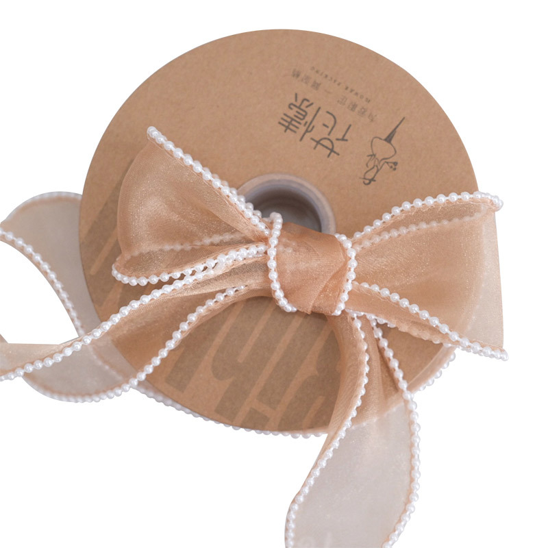 Cinta de embalaje de flores al por mayor regalo de San Valentín decoración vendaje regalo ramo embalaje 4cm hilo de cola de pez perla