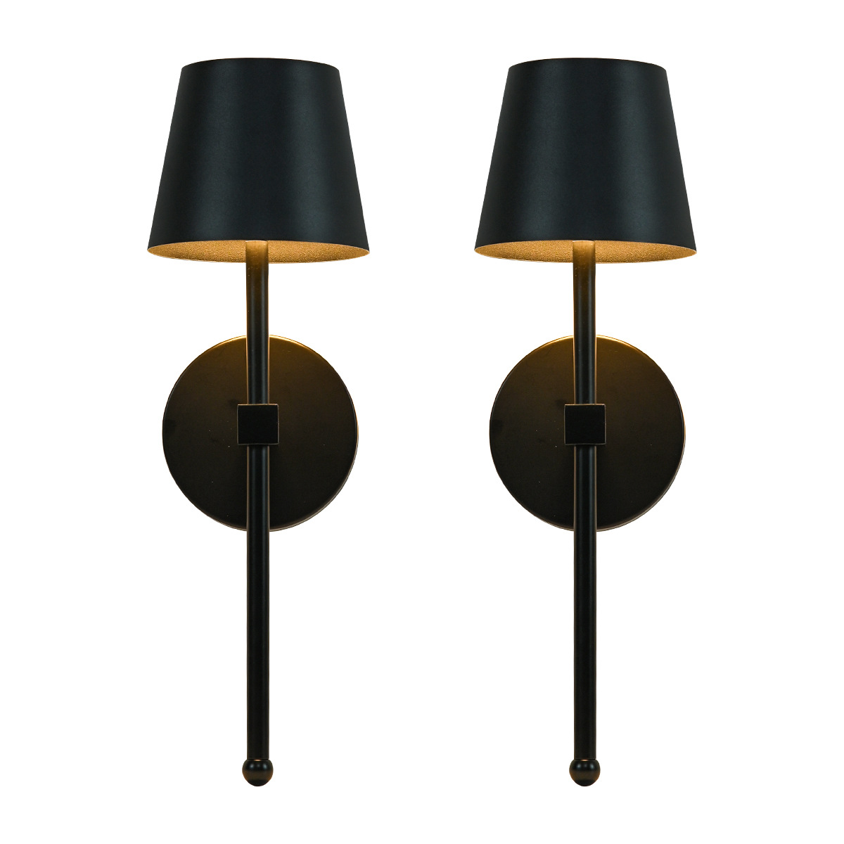 Lámpara de noche de dormitorio sin cableado americano transfronterizo, decoración de sala de estar, luz de pared regulable recargable inalámbrica dorada con control remoto