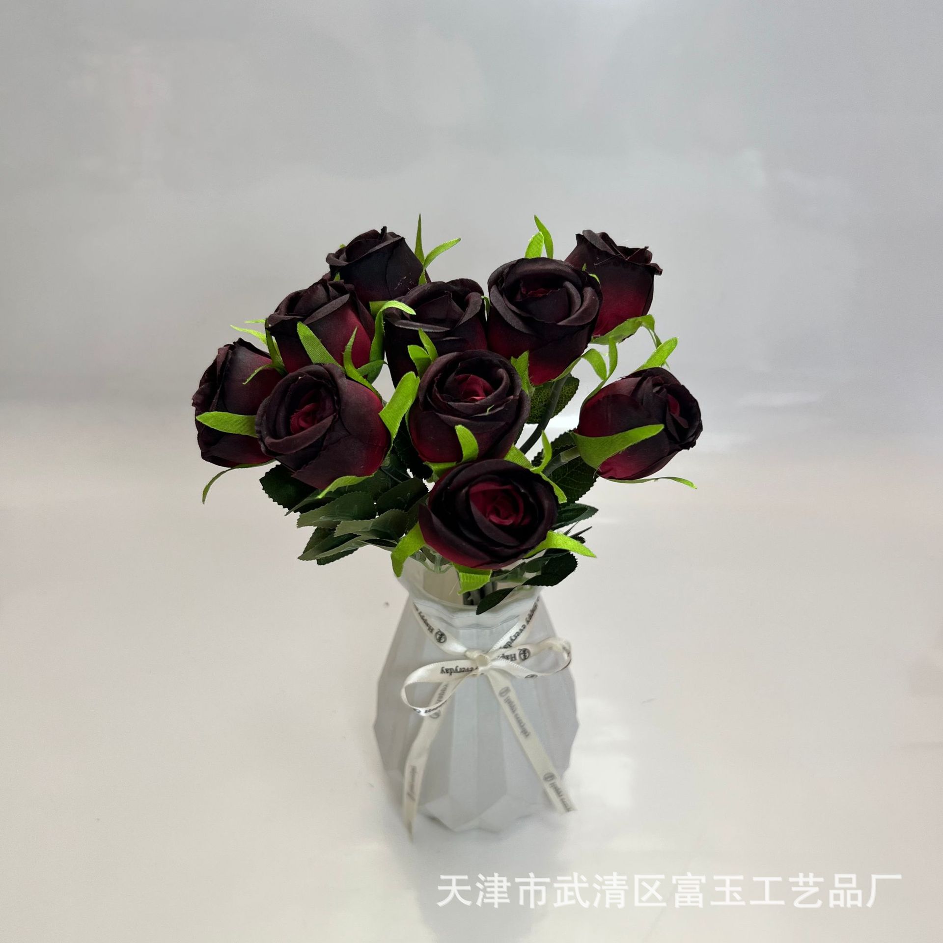Fake flower roses 10 small rose buds high-end fake bouquet finished…
