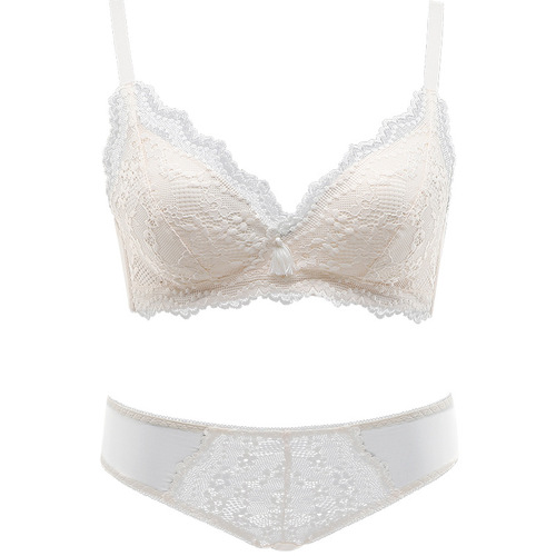 Original thin cup breathable small bust concentrating women's bra without steel ring, preventing side breast sagging, non-slip cups, breathable lace bralette for summer