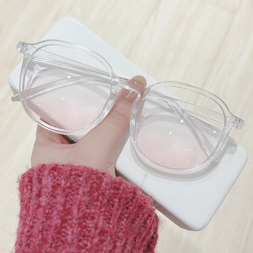 The new blush glasses can be worn with short-sighted women ins, wind-proof blue light flat mirror, plain makeup, fashionable Xiaohongshu internet celebrity