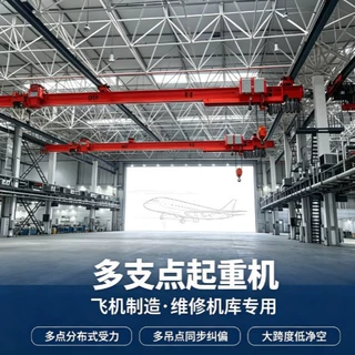 多支点悬挂起重机  多吊点分布受力 同步纠偏飞机制造维修机库专