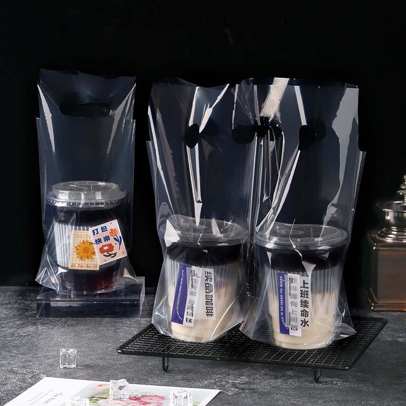 Milk Tea Packing Bag High Transparent Takeaway Coffee Drink Disposable Packing Bag Single Cup Double Cup Plastic Handbag Milk Tea Packing Bag High Transparent Takeaway Coffee Drink Disposable Packing Bag Single Cup Double Cup Plastic Handbag