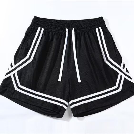 American Style Mesh Ribbon Basketball Shorts Men and Women Summer Training Quick-drying Sports Pants Breathable Couple Fitness Running Pants