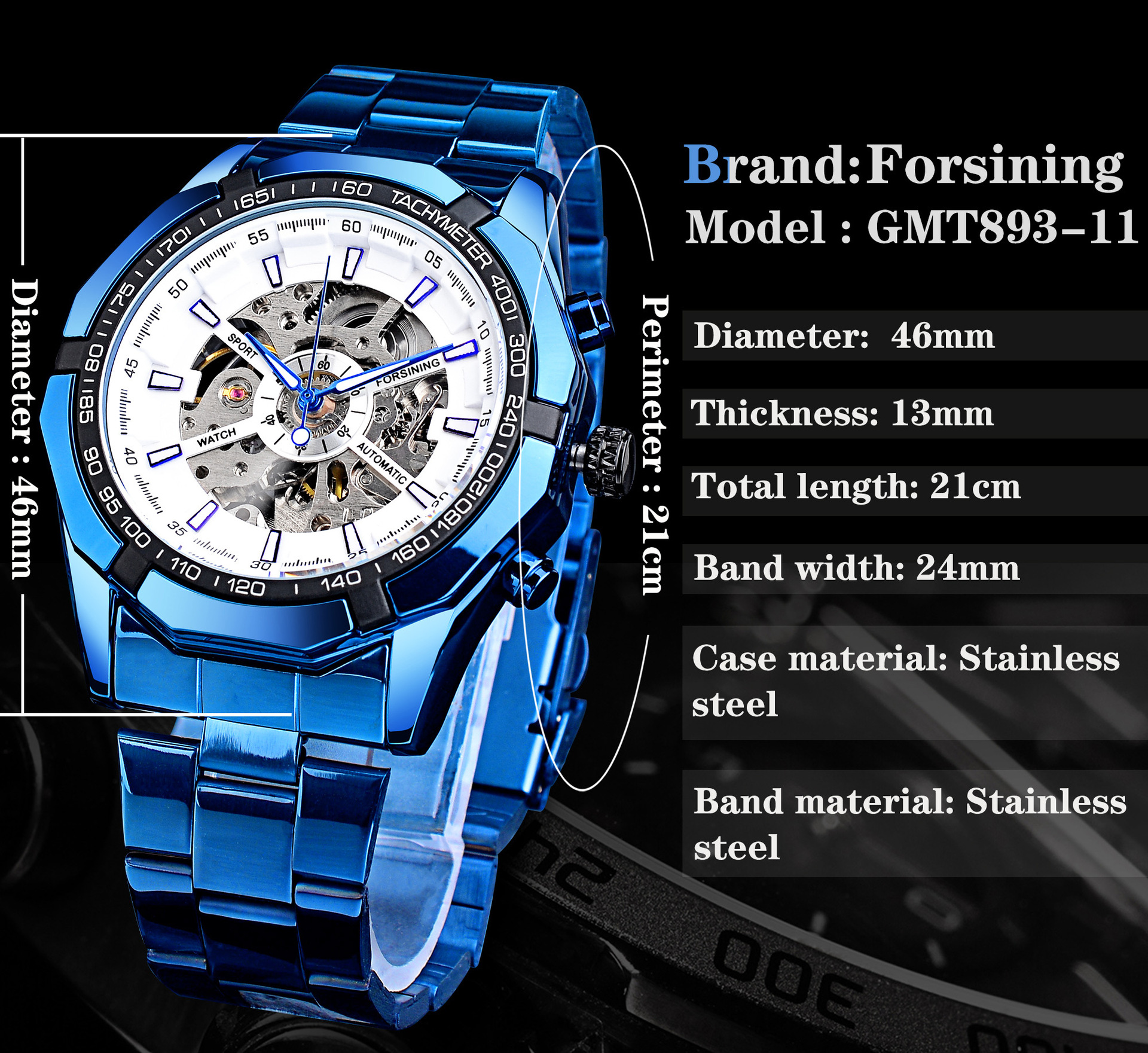 Automatic Mechanical Watch Men's Skeleton Waterproof Luminous_voghion.com