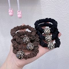 韓国東大門の新型シンプルなヒョウ柄の丸いボールの髪輪ファッションシンプルな超柔らかい髪紐の髪飾り