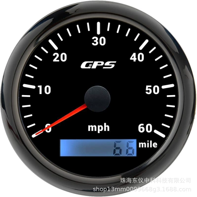 Speedometer, automobile instrument - gps60mph-black-plate-black-cover