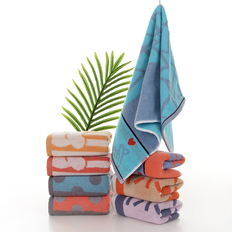 Yarn-dyed student towel 30*60 household face towel soft absorbent medium towel large children's towel