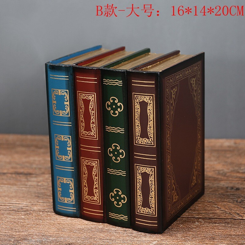 アメリカ式の北欧の木のシミュレーションの本の装飾の本の箱は書斎の復古の道具の本を飾って本の箱を収納します。|undefined