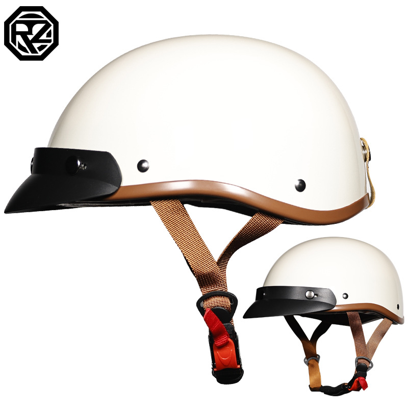 Casco de media casco retro coche eléctrico de verano cuatro estaciones hombre y mujer casco de coche eléctrico